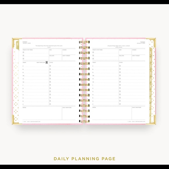 Day Designer 2024 Mini Daily Planner: Peony Bookcloth with Emily Ley extras* - Picture 7 of 12